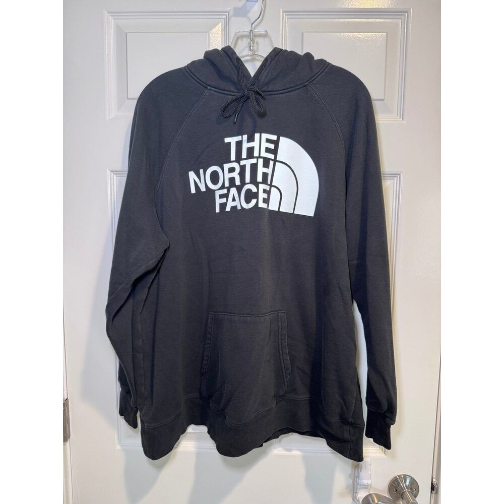 The North Face Womens 2X Black Half Dome Logo Pullover Hoodie Sweatshirt